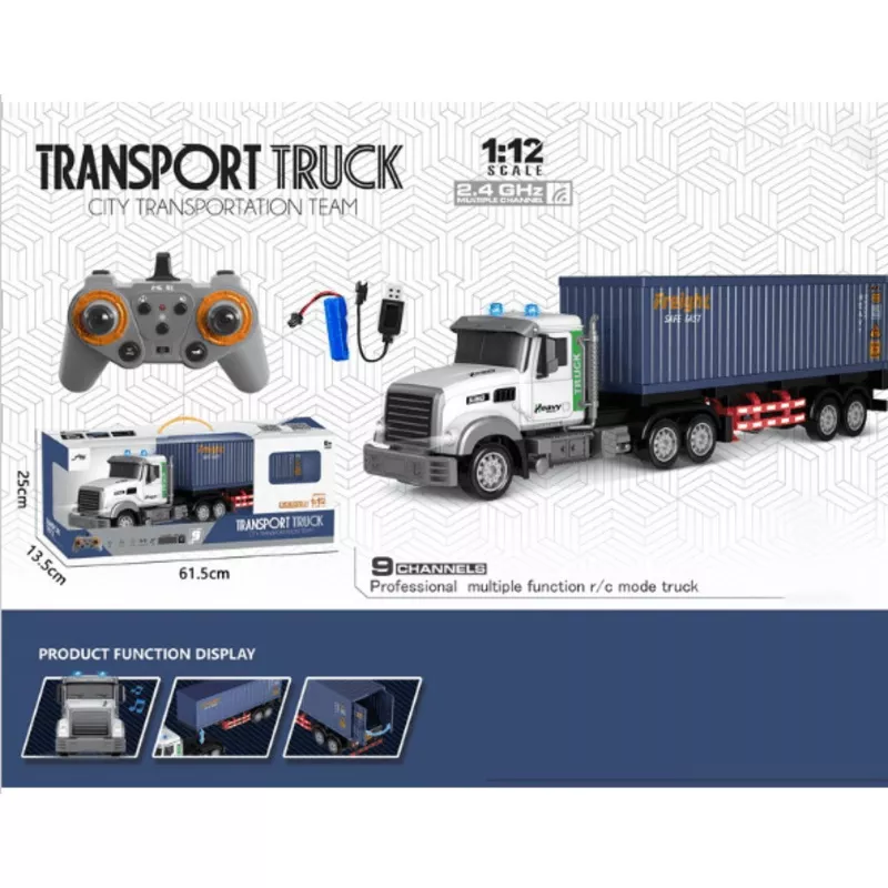 1:12 Scale RC Transport TruckProfessional 9-Channel Remote Control Semi Trailer EPT1051518