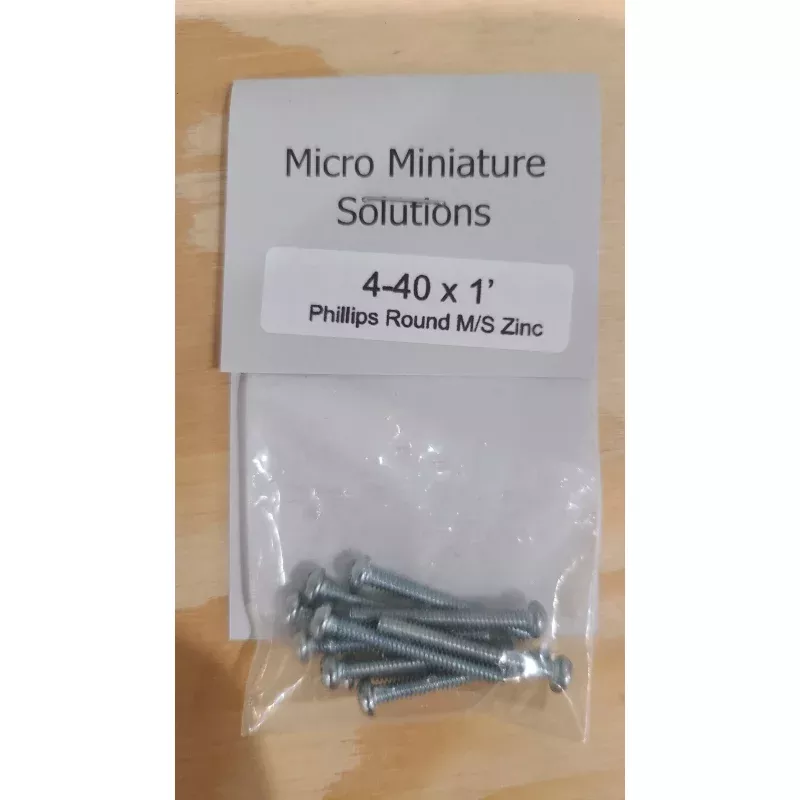 4-40 x 1 Round Head Steel Phillips Screws, Package Of 10