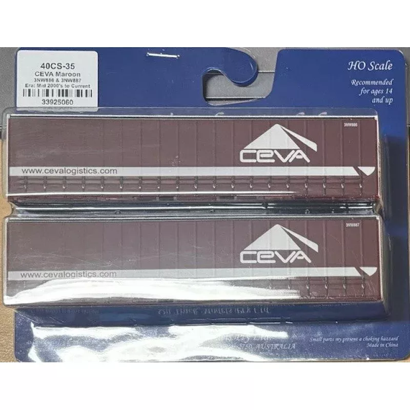 40CS 36 On Track Models - CEVA Maroon Era:Mid 2000's to Current- Container no 3NW924G & 3NW934