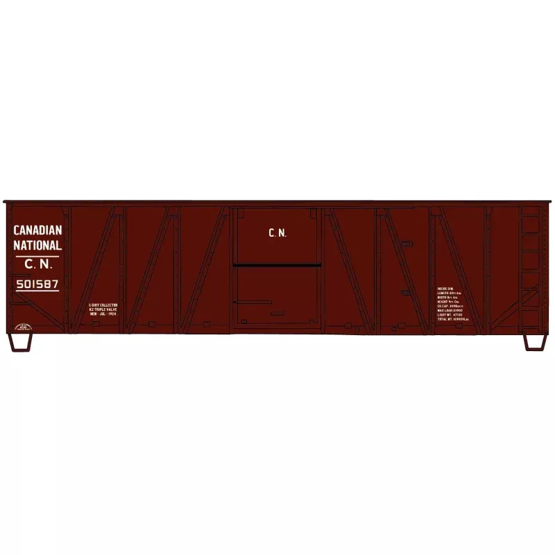Accurail 4121 HO, 40' Single Sheath Wood Box Car, Canadian National, CN, 501587