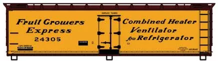Accurail HO 81611 40′ Wood Refrigerator Car Kit, Fruit Growers Express