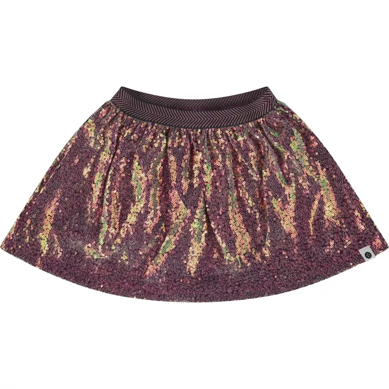 All-Over Reflective Sequin Skirt Magenta Purple