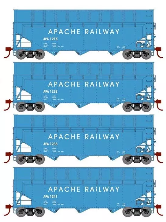 Athearn RTR 1291 HO Scale 40′ Woodchip Hopper w/Load Apache APA