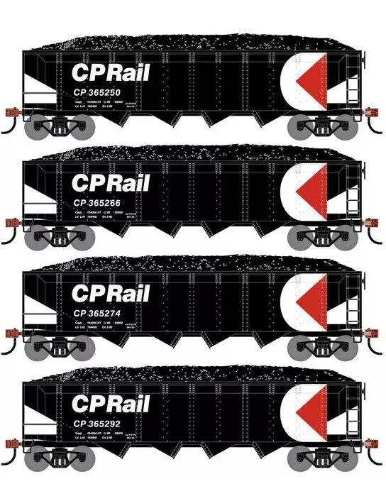 Athearn RTR 1580 HO Scale 40′ 4-Bay Offset Hopper W/Load Canadian Pacific CP