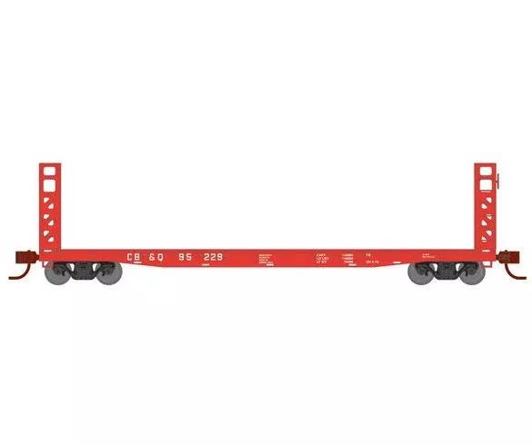 Athearn RTR 1593 N Scale 53' GSC Bulkhead Flatcar Burlington CB&Q 95229