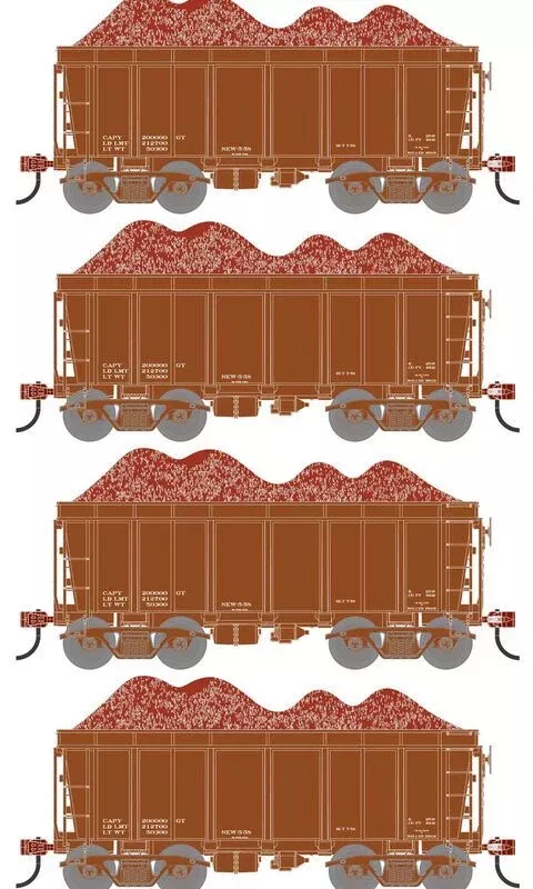 Athearn RTR 1717 HO Scale 26′ Ore Car High Side w/Load Data Only Brown