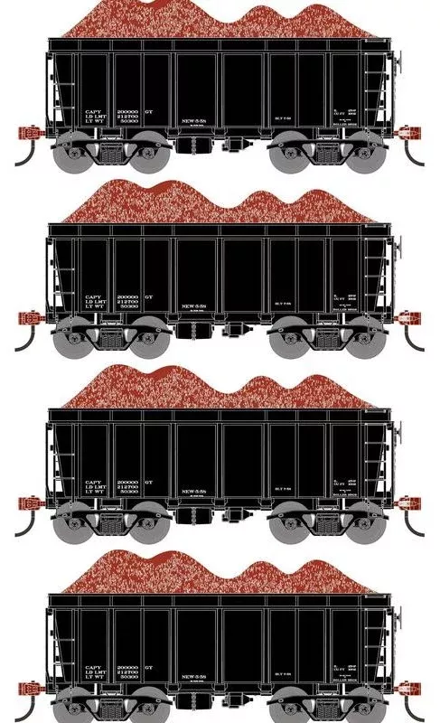 Athearn RTR 1718 HO Scale 26' Ore Car High Side w/Load Data Only Black