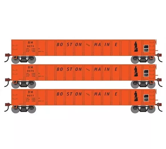 Athearn RTR 1870 HO Scale 52′ Mill Gondola Boston & Maine B&M