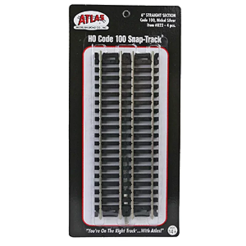 Atlas 822 HO, Code 100, 6 Straight, 4 Pieces
