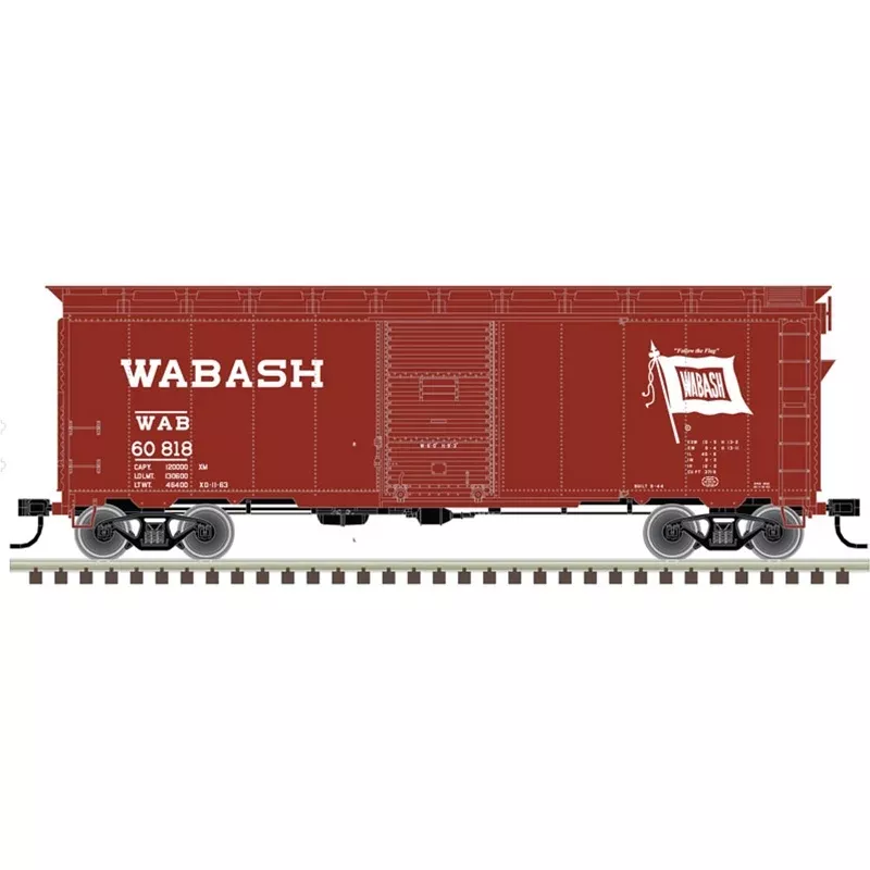 Atlas Trainman 20006260 Ho ’37 40’Boxcar Kit Wab 60955