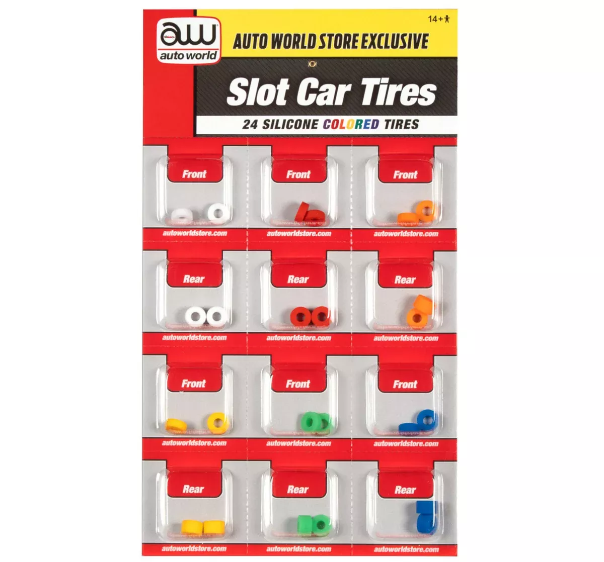 Auto World SCM159 HO Scale Thunderjet Color Silicone Tire Set