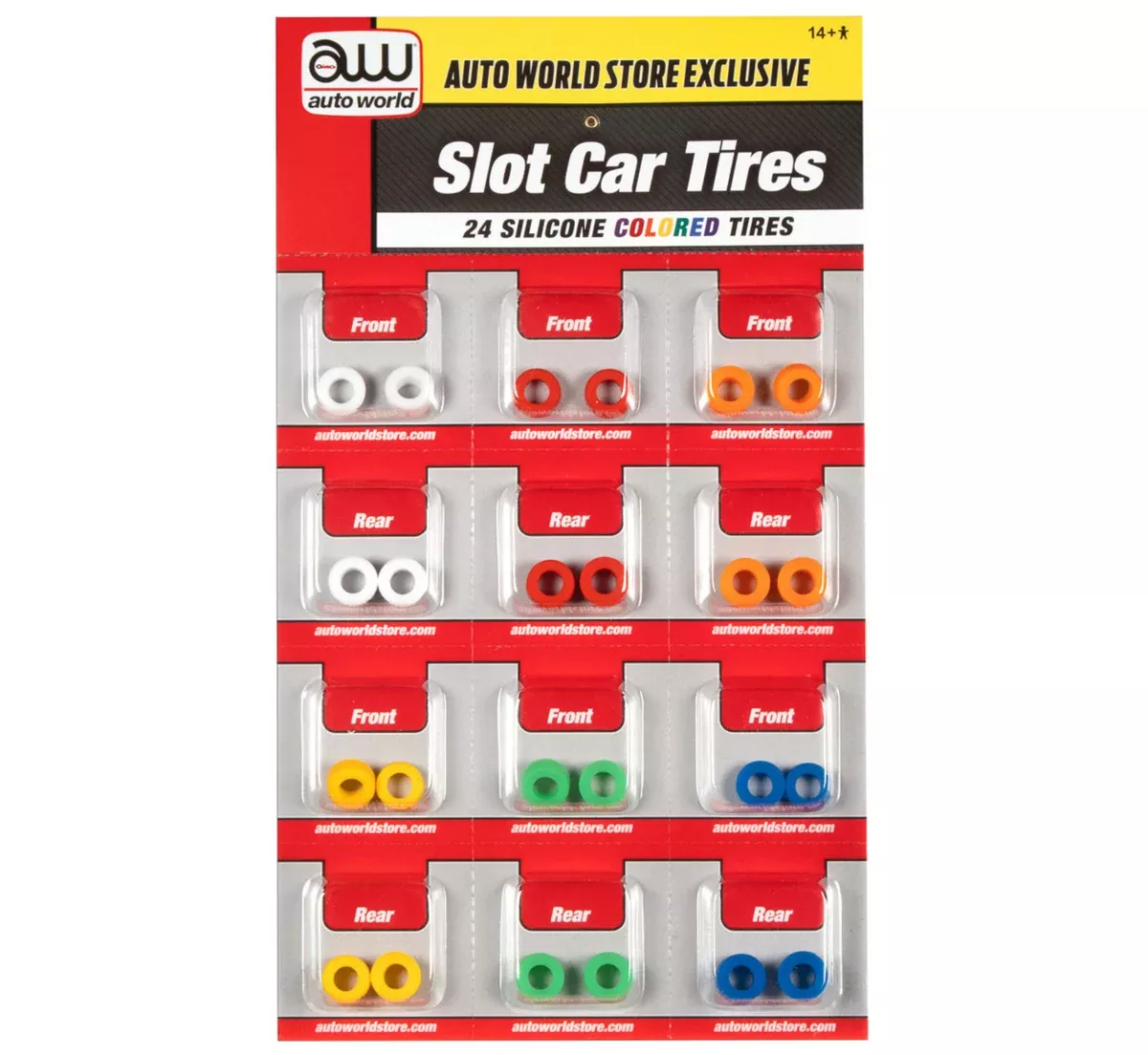 Auto World SCM162 HO Scale Super III Color Silicone Tire Set