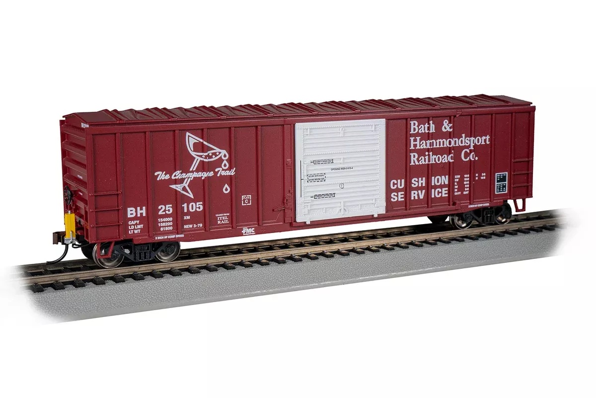 Bachmann 14910 HO Scale 50′ Boxcar with EOT Bath & Hammondsport BH 25105