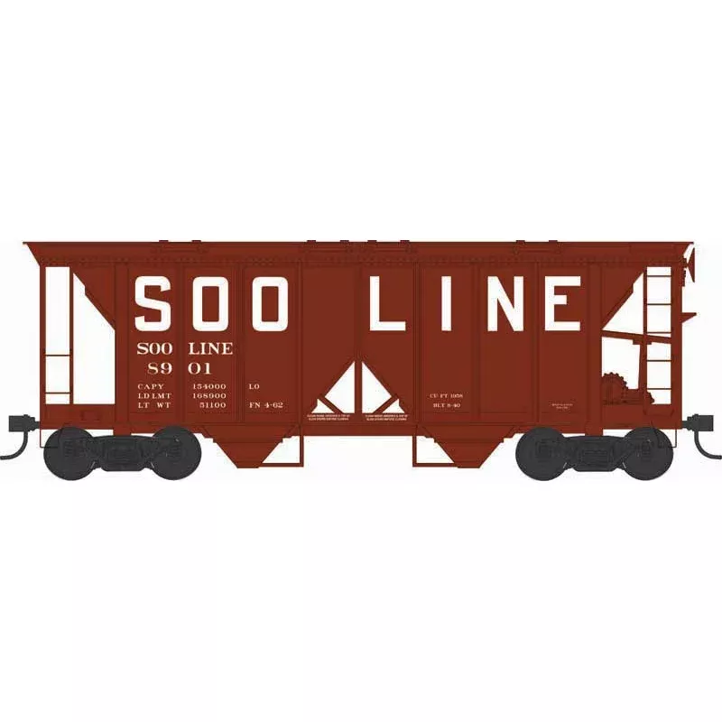Bowser 43283 HO, 70 Ton 2-Bay Covered Hopper, SOOLINE, 8908