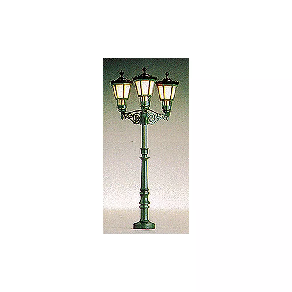 Brawa 5223 HO Scale Historic Park Light — Triple-Arm Upright, 3-1/2″ Height