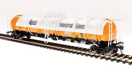 Broadway Limited 6310 HO Scale High-Capacity Cryogenic Tank Car 2-Pack – Ready to Run — AirCo (white, orange, black)
