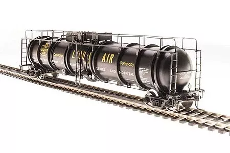 Broadway Limited 6324 HO Scale High-Capacity Cryogenic Tank Car – Ready to Run — Canadian Liquid Air (black, yellow)