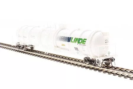 Broadway Limited 6325 HO Scale High-Capacity Cryogenic Tank Car – Ready to Run — Linde (whte, green, blue)