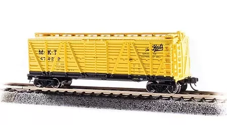 Broadway Limited 6591 N Scale PRR K7 Stock Car No Sound 2-Pack – Ready to Run — Missouri-Kansas-Texas (yellow, black, The Katy Logo)