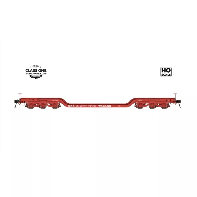 Class One Model Works 241 HO, Heavy Duty Flat Car, WAB, 10