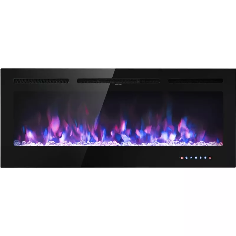 Costway 50″ Recessed Wall Mounted Electric Fireplace Insert Adjustable Brightness 21594673 New