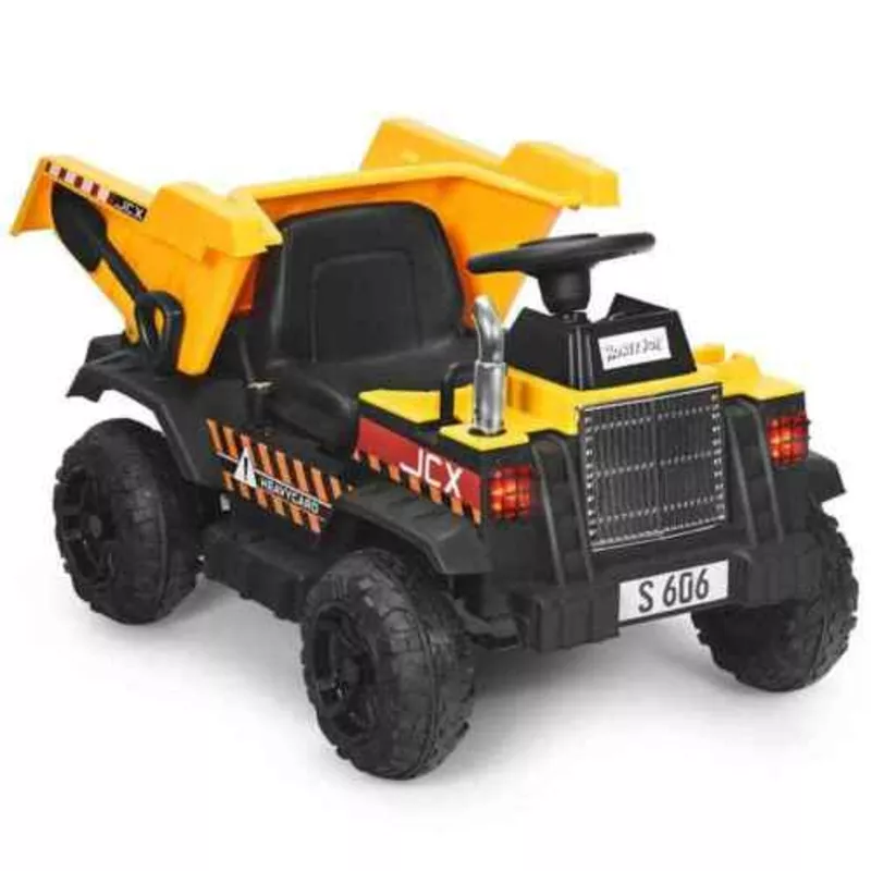 Electric Dump Truck RC Construction Vehicle for Kids – 12V Battery Powered Tractor with Functional Bucket