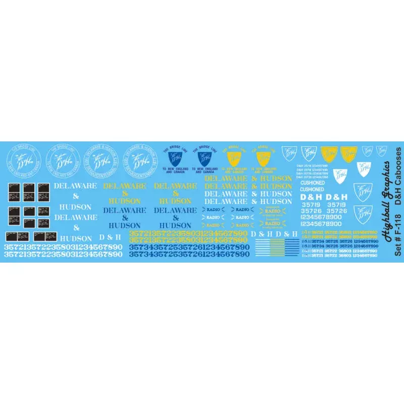 F-118 Delaware and Hudson Caboose Decals