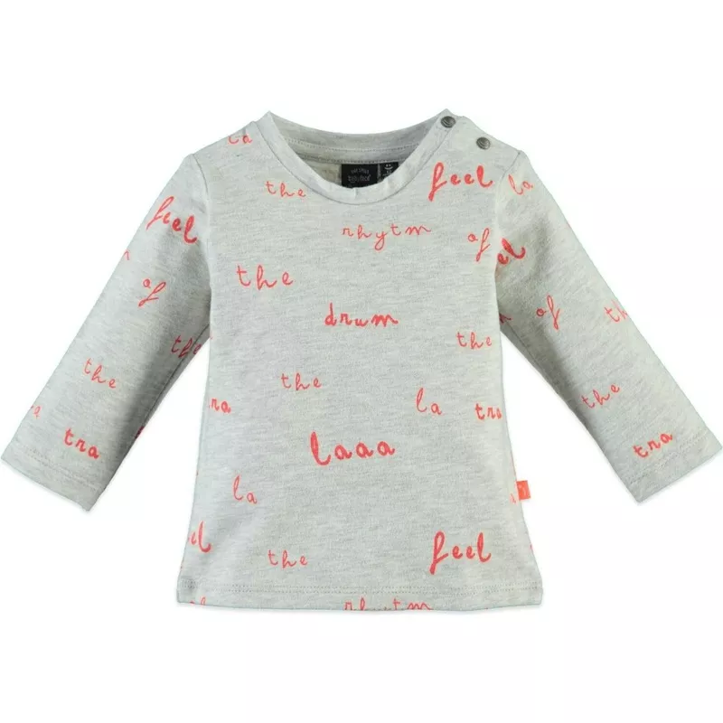 “Feel the Rhythm” All-Over Print Long Sleeve T-Shirt Cool Grey Melee