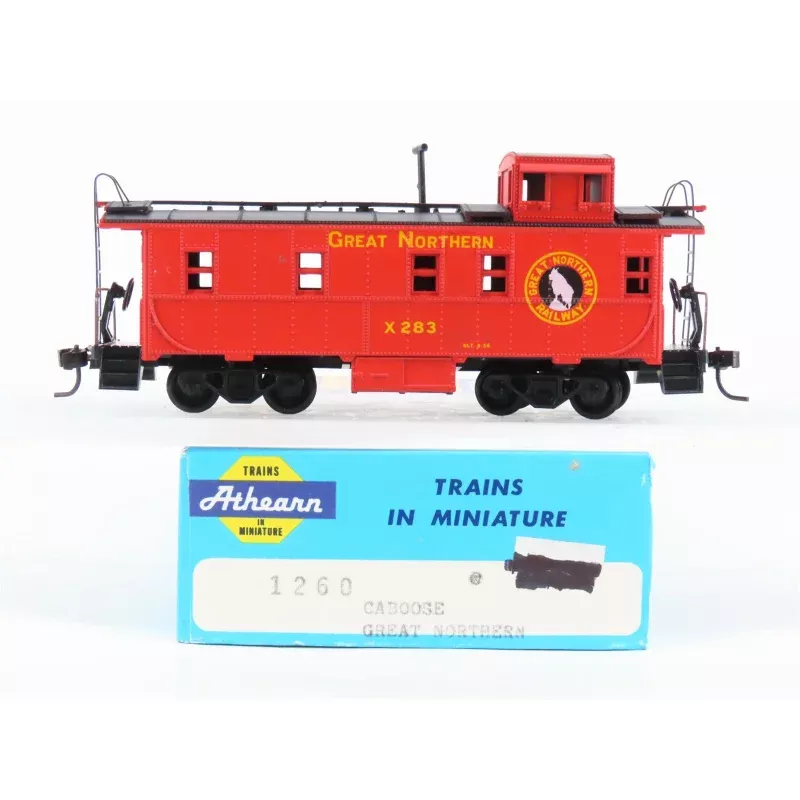 HO Scale Athearn 1260 GN Great Northern Offset Cupola Steel Caboose #X283