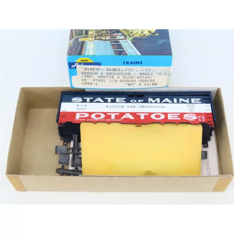 HO Scale Athearn Bev-Bel Kit #1994-1 BAR Bangor & Aroostook 40' Reefer #8549