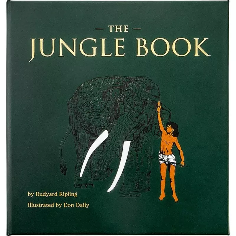“The Jungle Book” in Green Bonded Leather