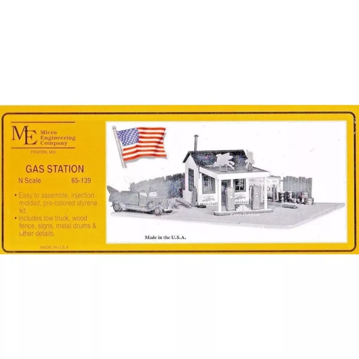 Micro Engineering 65-139 N Scale 1940’s Gas Station Kit