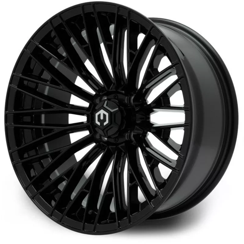 MODZ Reaper 16×7 Glossy Black Golf Cart Wheel