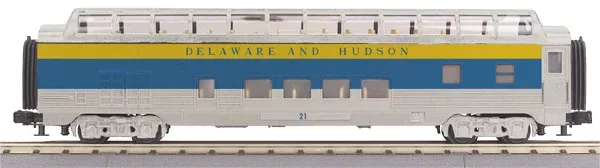 MTH 30-67453 Delaware & Hudson 60’ Streamlined ABS Full-Length Vista Dome Car V2