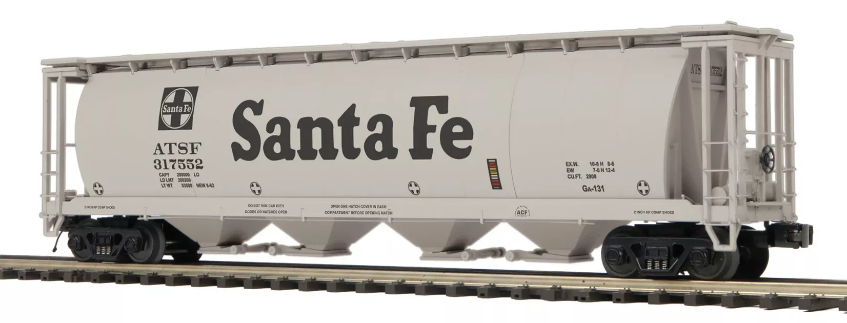 MTH Premier 20-97992 O Scale100 Ton Covered Hopper Car Santa Fe ATSF