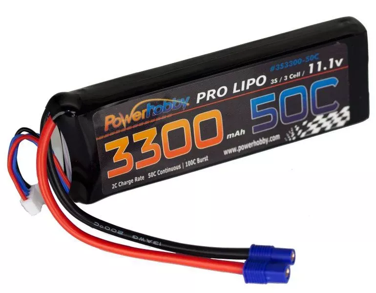 Powerhobby 3S 11.1V 3300mAh 50C Lipo Battery Pack with EC3 Plug