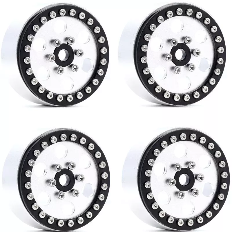 Powerhobby 5773 Silver Aluminum 1.9″ B5 Positive Offset Beadlock Wheels