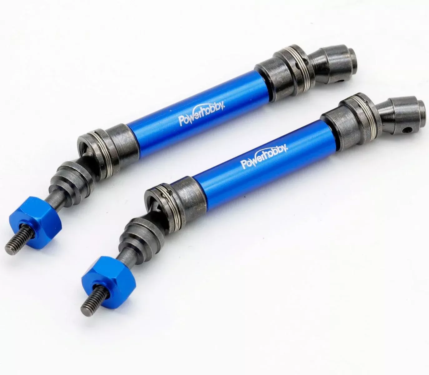 Powerhobby Front Steel Driveshaft / CVD Blue FOR Traxxas Slash / Stampede 4×4