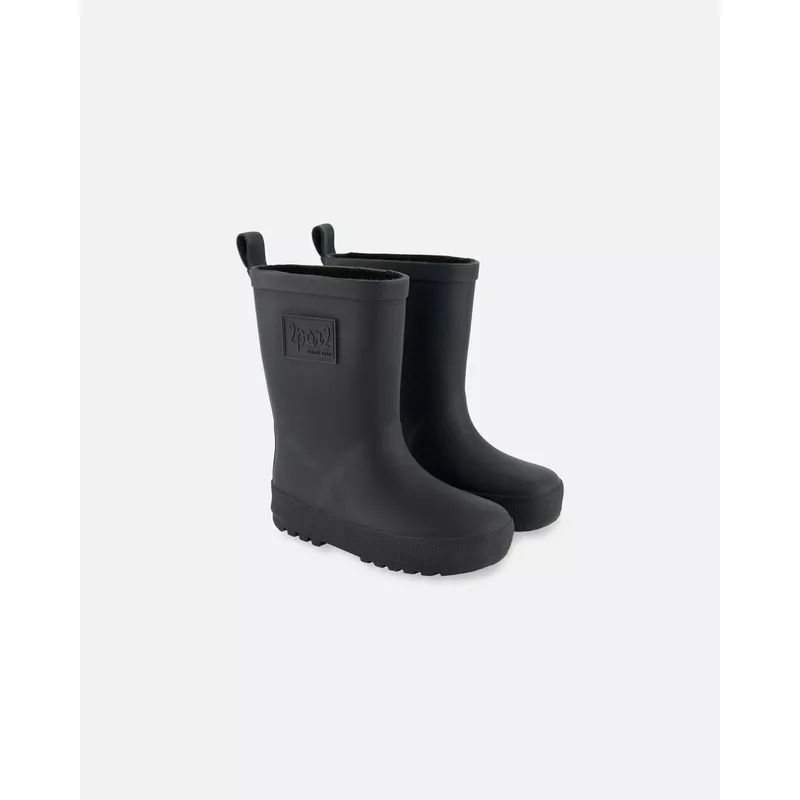 Rain Boots In Natural Rubber Black