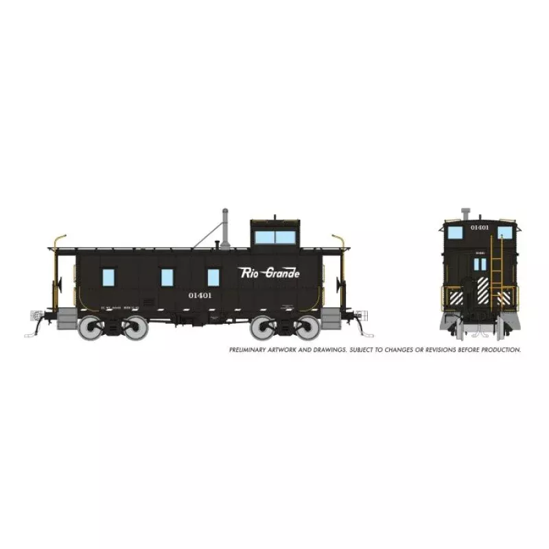Rapido 225008 HO, DRGW Steel Riveted Caboose, Rio Grande, 01406