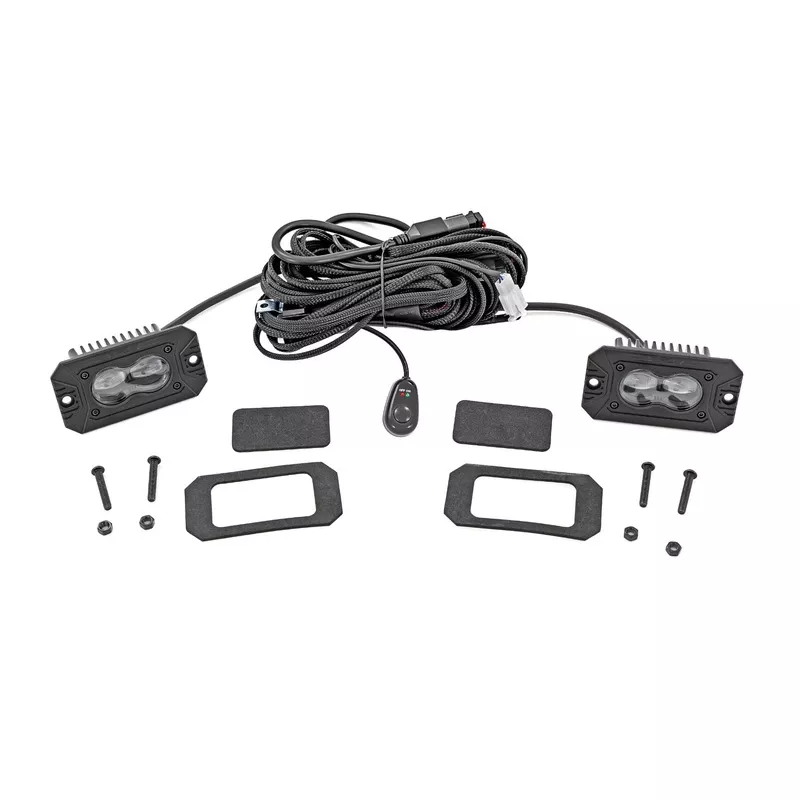 Rough Country Black Series 3×1.75 Inch LED Slim Fog Light Pair White