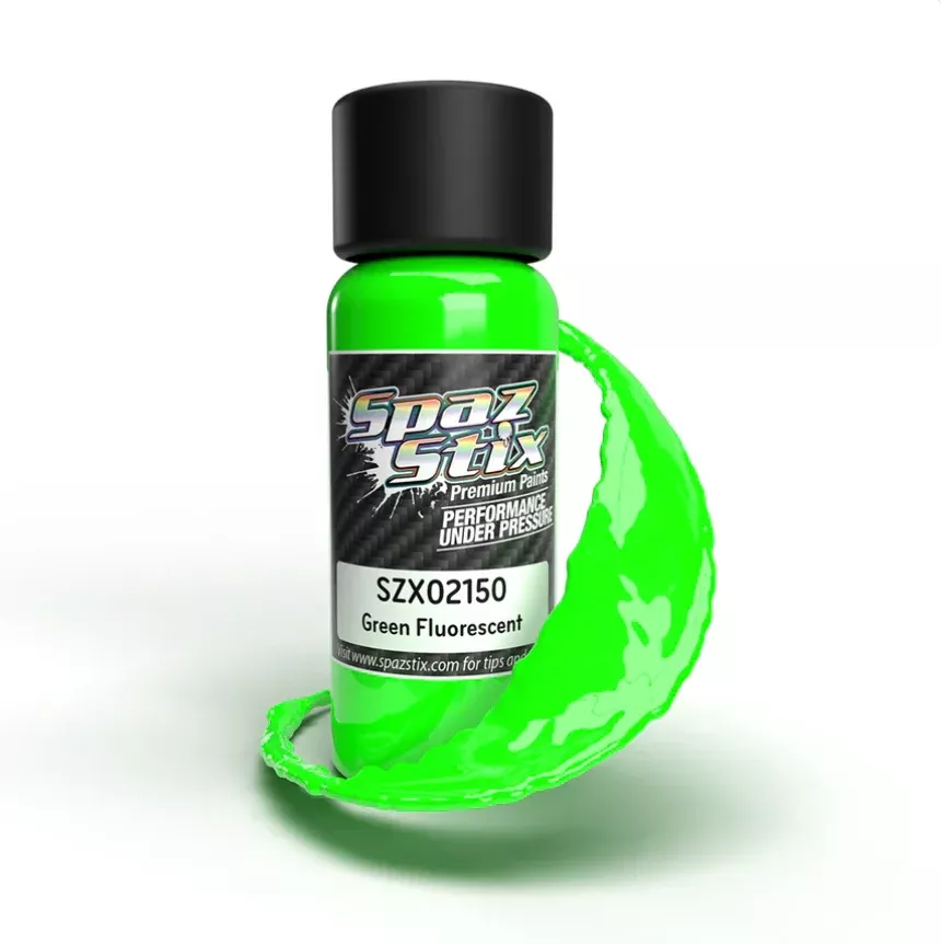 Spaz Stix 02150 Green Fluorescent Airbrush Ready Paint