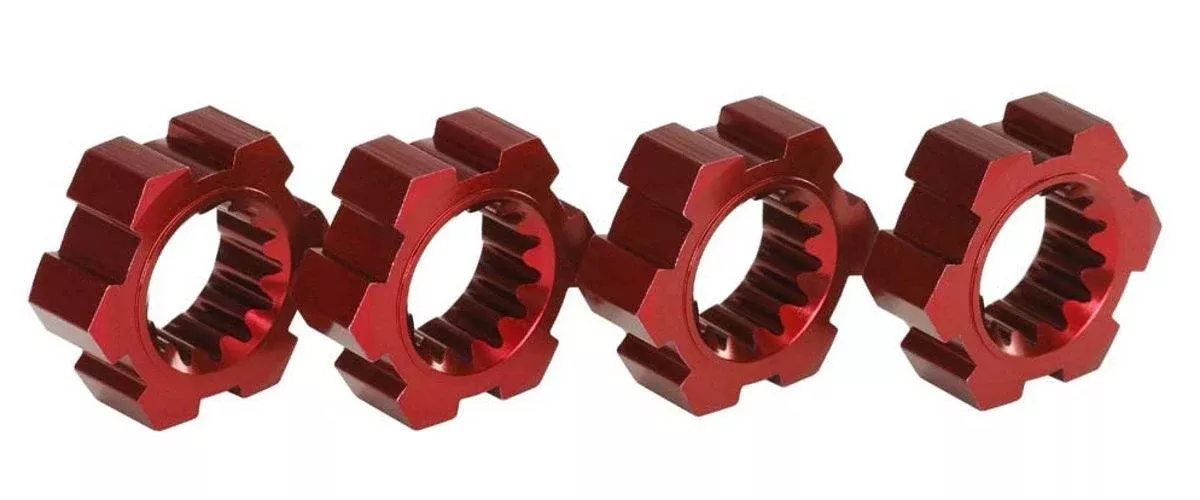 Traxxas 7756R Wheel Hubs Hex Aluminum Red-Anodized (4) X-Maxx