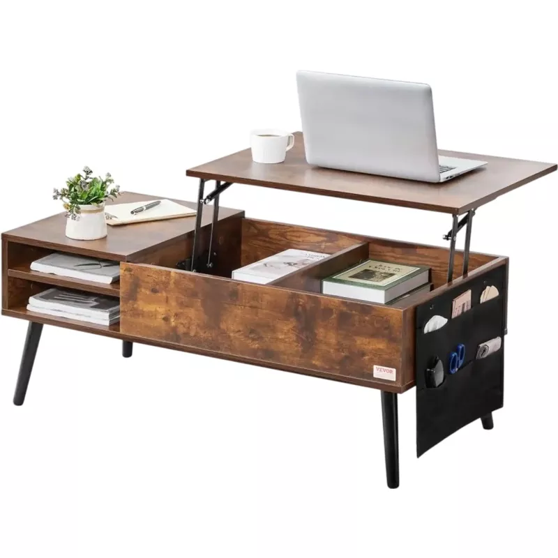 Vevor Coffee Table Lift Top Rectangle 39.4″ Brown New
