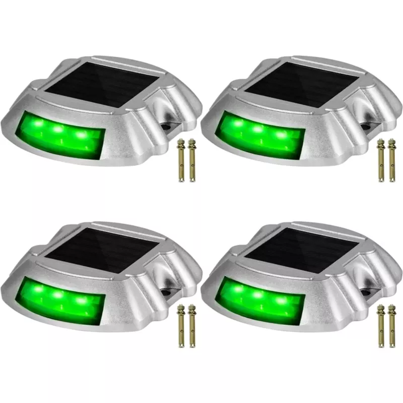 Vevor Driveway Lights 4-Pack Solar Dock Lights Green New
