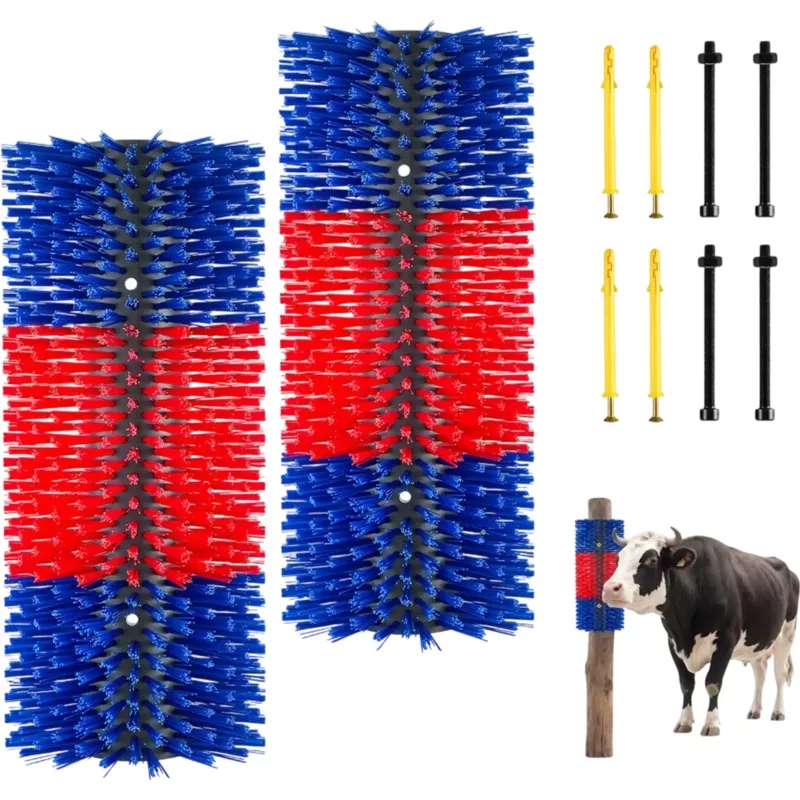Vevor Livestock Scratch Brush 2-Pc 16.9″ x 7.5″ Grooming Scratcher New