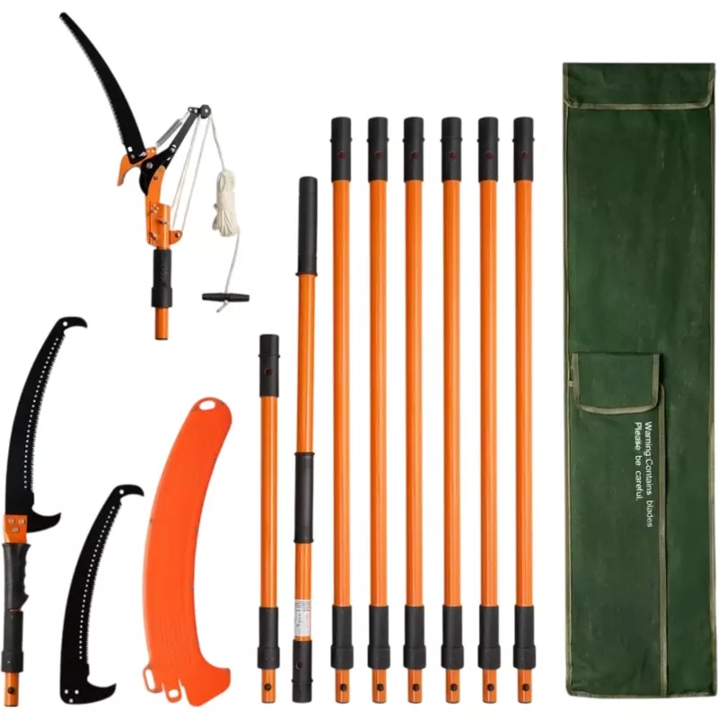 Vevor Pole Saw Extendable Manual Tree Pruner 4.46′-26.4′ New