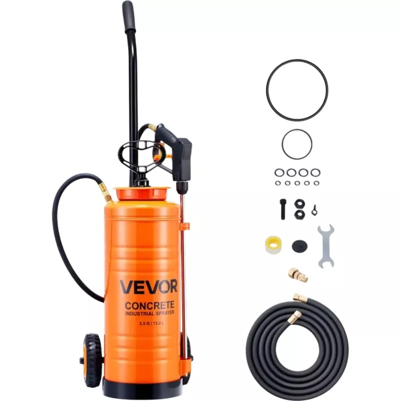 Vevor Sprayer Industrial Concrete Hand Pump with Cart 3.5 Gallon New