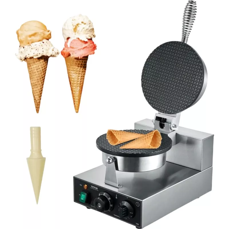 Vevor Waffle Cone Maker Commercial Electric Ice Cream Cone Machine 1230W New