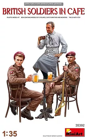 WWII British Soldiers in Cafe